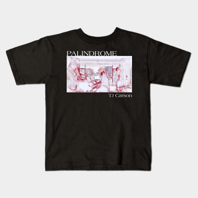 Palidrome Red Drawn (White Text) Kids T-Shirt by tcarsonj